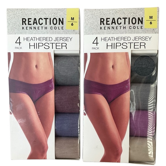 Kenneth Cole Reaction Women’s Heathered Jersey Hipster Underwear Two 4 Packs NIB - Picture 1 of 3